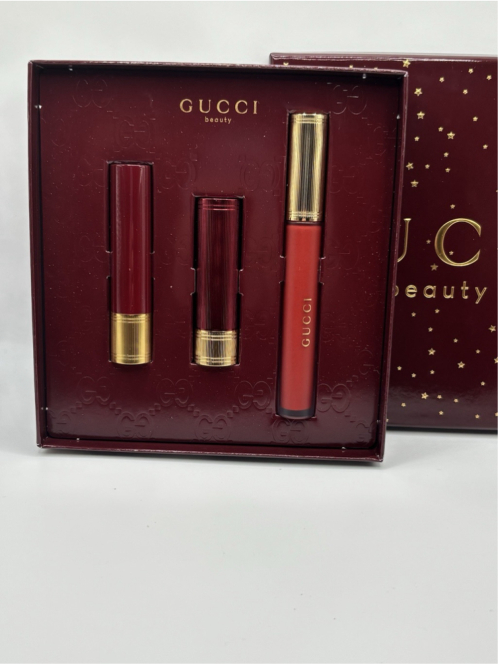 Gucci Beauty Lipstick Trio Gift Set Rosso Ancora 509 Red Cream Liquid Matte - Picture 3 of 5
